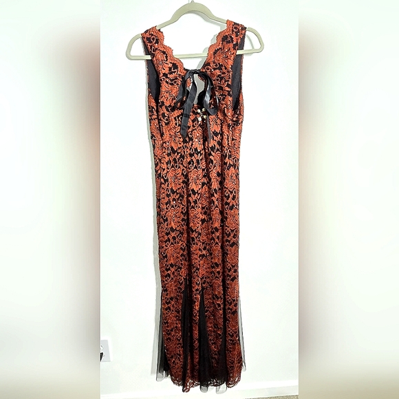 Candalate Copper & Black Formal Dress,  sz M - Picture 5 of 6